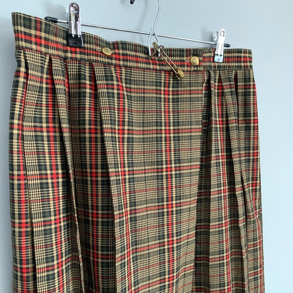 Vintage Yves Venet Plaid Midi Skirt - Picture 2 of 6